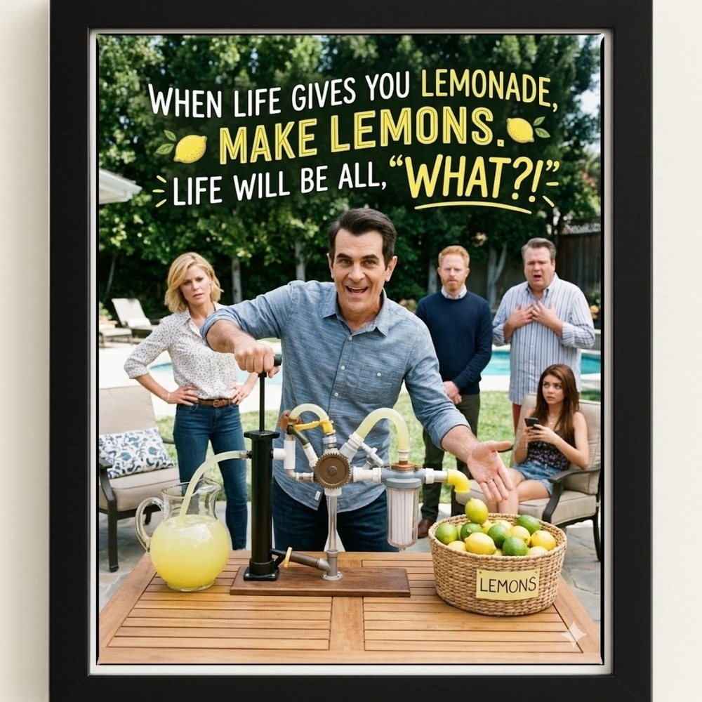 Humorous Framed Poster with Lemons